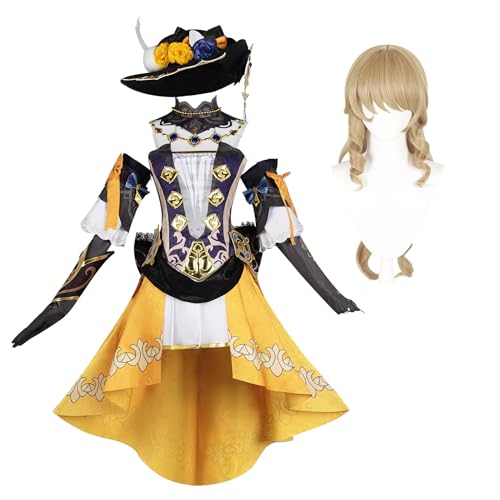 Jilijia Navia Rolle Cosplay Kostüm Anime Spiel Cosplay Full Set mit Perücke Halloween Outfit Karneval Verkleidung von Jilijia