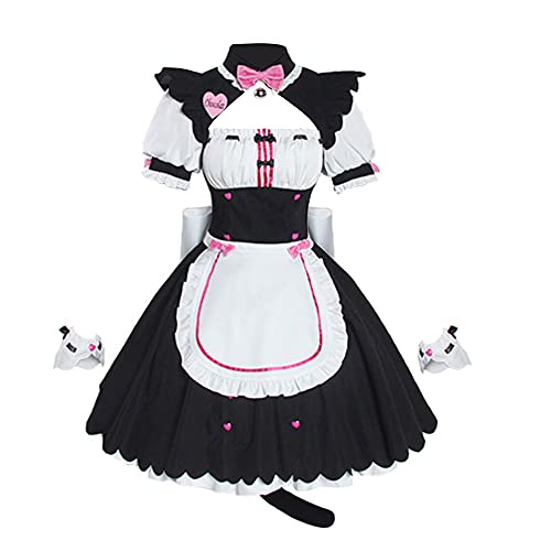 Jilijia Nekopara Chocola Vanilla Rolle Cosplay Kostüm Anime Spiel Dienstmädchen Outfit Halloween Outfit Cartoon Manga Diener Uniform von Jilijia