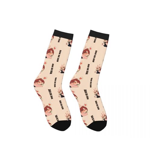 Jilijia Okarun Socken, Anime-3D-Drucke, wadenhoch, Ayase-Momo/Turbo, Oma, Cosplay, Cartoon, lustige Socken für Männer, Frauen, Erwachsene von Jilijia