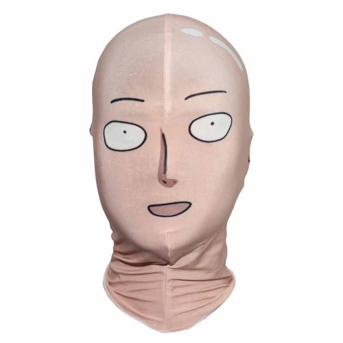 Jilijia One Punch Man Anime Maske Saitama Cosplay Anime Kopfbedeckung Halloween Kostüm Requisiten Gesichtsmaske für Erwachsene von Jilijia