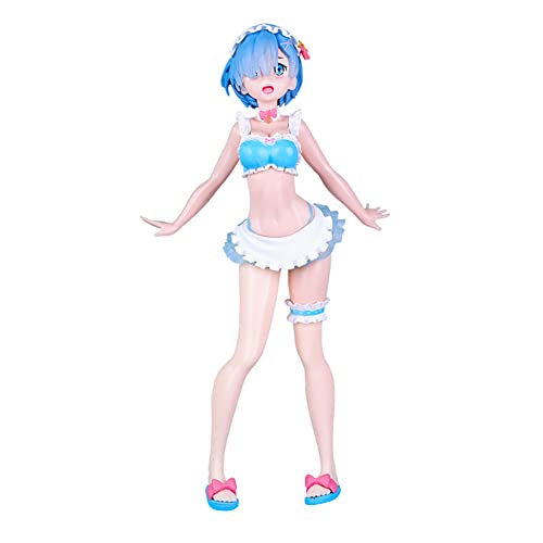 Jilijia Re:0 Anime Rem Remu Figur Ram Ramu PVC Action Girl Modell Statue Ornamente Dekoration Geschenke Remu Magd Kostüm Puppe von Jilijia