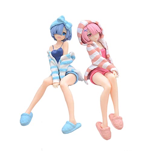 Jilijia Re:0 Anime Rem Remu Ram Ramu Figur PVC Action Girl Modell Statue Ornamente Dekoration Geschenke Magd Kostüm Puppe von Jilijia