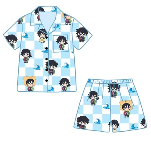 Jilijia Tomioka Giyuu Anime-Pyjama-Set, Rengoku Kyoujurou/Hashibira Inosuke, Cosplay-Kostüm, T-Shirt und Shorts, Loungewear für Herren und Damen, Sommer-Homewear Jilijia Tomioka Giyuu Anime-Pyjama-Set, Rengoku Kyoujurou/Hashibira Inosuke, Cosplay-Kostüm, T-Shirt und Shorts, Loungewear für Herren und Damen, Sommer-Homewear von Jilijia
