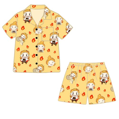 Jilijia Tomioka Giyuu Anime-Pyjama-Set, Rengoku Kyoujurou/Hashibira Inosuke, Cosplay-Kostüm, T-Shirt und Shorts, Loungewear für Herren und Damen, Sommer-Homewear Jilijia Tomioka Giyuu Anime-Pyjama-Set, Rengoku Kyoujurou/Hashibira Inosuke, Cosplay-Kostüm, T-Shirt und Shorts, Loungewear für Herren und Damen, Sommer-Homewear von Jilijia