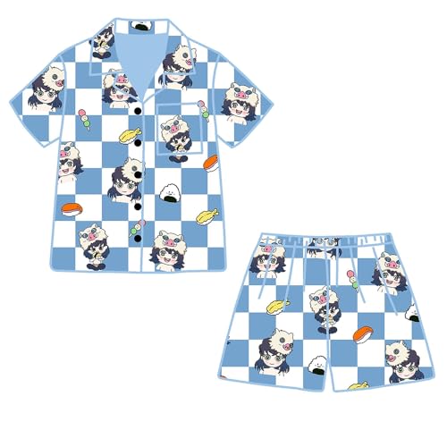 Jilijia Tomioka Giyuu Anime-Pyjama-Set, Rengoku Kyoujurou/Hashibira Inosuke, Cosplay-Kostüm, T-Shirt und Shorts, Loungewear für Herren und Damen, Sommer-Homewear Jilijia Tomioka Giyuu Anime-Pyjama-Set, Rengoku Kyoujurou/Hashibira Inosuke, Cosplay-Kostüm, T-Shirt und Shorts, Loungewear für Herren und Damen, Sommer-Homewear von Jilijia