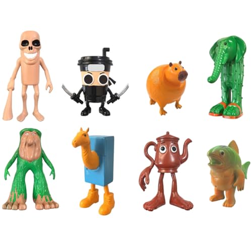 Jilijia Tung Tung Tung Sahur-Figur, Anime-3D-gedrucktes Tiermodell, Tralalelo, Tralalala/Chimpanzini, Bananini, niedliche Version, Sammel-Actionfiguren für Fans, Dekoration, 8 Stück Jilijia Tung Tung Tung Sahur-Figur, Anime-3D-gedrucktes Tiermodell, Tralalelo, Tralalala/Chimpanzini, Bananini, niedliche Version, Sammel-Actionfiguren für Fans, Dekoration, 8 Stück von Jilijia