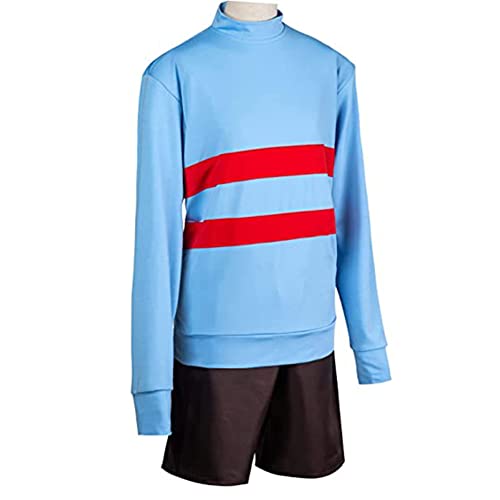 Jilijia Undertale Cosplay Kostüm Frisk Chara Cosplay Halloween Kostüm Set Unisex Karneval Sweatshirts Schuluniform Freizeitkleidung von Jilijia
