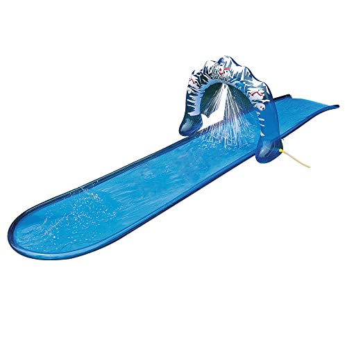 Jilong Ice Breaker Water Slide 500x95 cm Wasserrutschbahn mit Surfboard Wasserrutsche Wasserbahn Rutschbahn inkl. Wassersprüher Sprühfunktion zum Anschluß an Gartenschlauch von Jilong