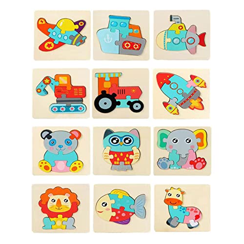 Kinder Holzpuzzle, Holzpuzzle für Kinder Ab 2 3 4 5 Jahre, 12PCS Montessori Holzspielzeug, Pädagogisches Spielzeug Geschenk für Kleinekinder Jungen Mädchen Baby Kinder Holzpuzzle, Holzpuzzle für Kinder Ab 2 3 4 5 Jahre, 12PCS Montessori Holzspielzeug, Pädagogisches Spielzeug Geschenk für Kleinekinder Jungen Mädchen Baby von Jilskl
