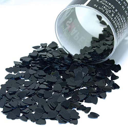Konfetti-Herz, 0,6 cm, Schwarz, 3 Beutel (42,5 g) #8635 von Jimmy Jem's