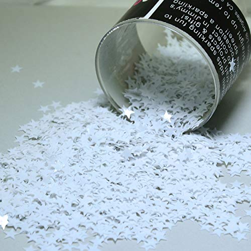Konfetti Stern 1/4 Zoll weiß – 3 halbe Oz Beutel (42,5 g) #8519 von Jimmy Jem's