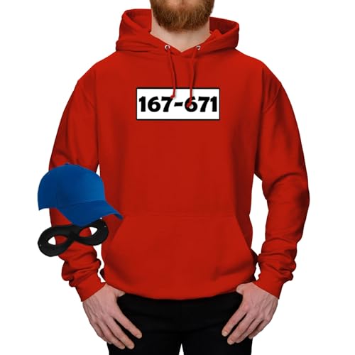 Jimmys Textilfactory Hoodie Panzerknacker Karneval Kostüm Set Deluxe XS-5XL Herren Verkleidung Fasching Outfit Rosenmontag Karnevalszug JGA, Größe:3XL, Set: klassik, Logo: Standard-Nr von Jimmys Textilfactory