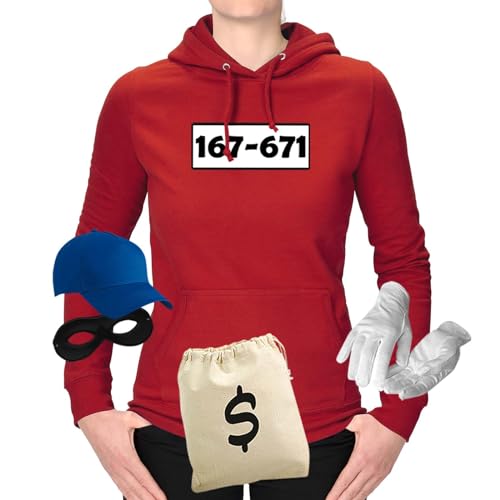 Jimmys Textilfactory Hoodie Panzerknacker Karneval Kostüm Set Wunschnummer XS-2XL Damen Verkleidung Fasching Rosenmontag Karnevalszug, Größe:S, Set: deluxe+, Logo: Standard-Nr Jimmys Textilfactory Hoodie Panzerknacker Karneval Kostüm Set Wunschnummer XS-2XL Damen Verkleidung Fasching Rosenmontag Karnevalszug, Größe:S, Set: deluxe+, Logo: Standard-Nr von Jimmys Textilfactory