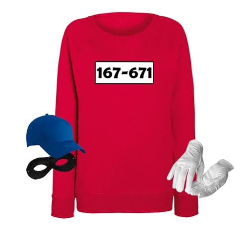 Jimmys Textilfactory Sweatshirt Panzerknacker Karneval Kostüm Set Deluxe XS-2XL Damen Verkleidung Fasching Rosenmontag Karnevalszug, Größe:M, Set: komplett, Logo: Standard-Nr Jimmys Textilfactory Sweatshirt Panzerknacker Karneval Kostüm Set Deluxe XS-2XL Damen Verkleidung Fasching Rosenmontag Karnevalszug, Größe:M, Set: komplett, Logo: Standard-Nr von Jimmys Textilfactory
