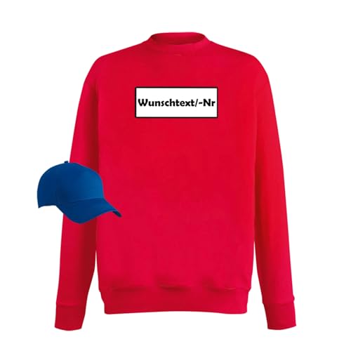 Jimmys Textilfactory Sweatshirt Panzerknacker Karneval Kostüm Set Wunschnummer XS-5XL Herren Verkleidung Fasching Rosenmontag Zug, Größe:4XL, Set: light Cap, Logo: Wunsch-Nr von Jimmys Textilfactory