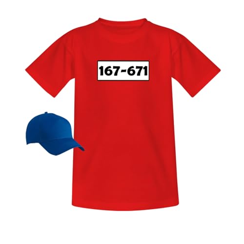 Jimmys Textilfactory T-Shirt Panzerknacker Karneval Kostüm Kids Set Wunschnummer 98-164 Kinder Verkleidung Fasching Outfit Rosenmontag JGA, Größe:122/128, Set: light Cap, Logo: Standard-Nr von Jimmys Textilfactory