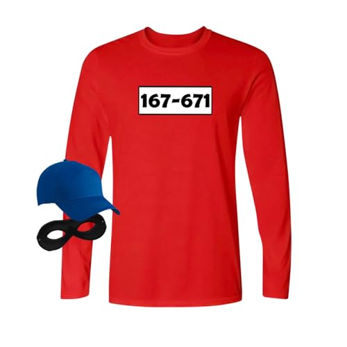 Jimmys Textilfactory Longsleeve Panzerknacker Karneval Kostüm Set Wunschnummer XS-5XL Herren Verkleidung Fasching Outfit Rosenmontag JGA, Größe:3XL, Set: klassik, Logo: Standard-Nr von Jimmys Textilfactory