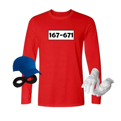 Jimmys Textilfactory Longsleeve Panzerknacker Karneval Kostüm Set Wunschnummer XS-5XL Herren Verkleidung Fasching Outfit Rosenmontag Karnevalszug, Größe:L, Set: komplett, Logo: Standard-Nr von Jimmys Textilfactory