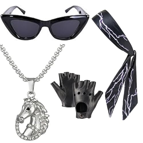 JinYu Kostüm Lightning Stirnband Schwarz Sonnenbrille Halskette Handschuhe für Coplay Kostüm Zubehör Erwachsene, Schwarz JinYu Kostüm Lightning Stirnband Schwarz Sonnenbrille Halskette Handschuhe für Coplay Kostüm Zubehör Erwachsene, Schwarz von JinYu