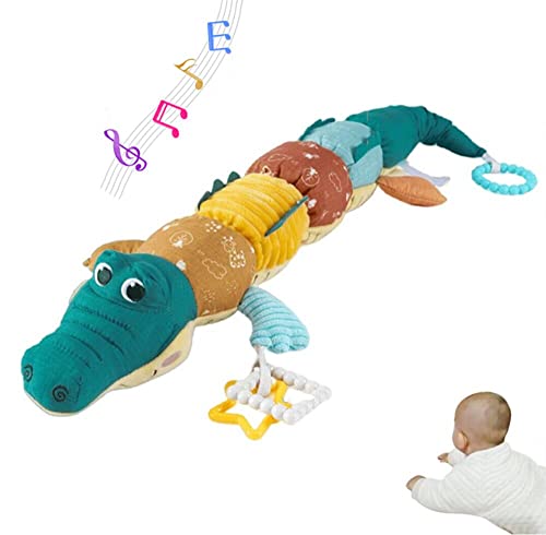 Baby-Hängespielzeug mit Musik, weiches Rassel-Spielzeug, Krokodil-Plüschtiere für 0 3 6 9 12 Monate neugeborene Jungen und Mädchen (Grün) von Jinchelle