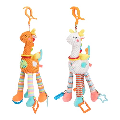 2 Stück Kinderwagen Spielzeugfür Babys, Hängespielzeug Babyschale, Baby Spielzeug Für Kinderwagen, Hängespielzeug Baby, Krippenplüschtier Mit Windglocken Für Kinderwagen, Bett, Autositz von Jingmiger