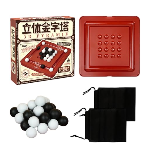 3D -Schachbrett, Brain Puzzle Games - Puzzle Smart Pyramid Interactive Games,Tragbares Reisepädagogik Kognitiver Spielzeug für Kinder Erwachsene, Familienunterrichtszimmer von Jingmiger