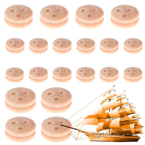 Holzrolle, Bastelräder aus,Kit mit wiederverwendbaren Riemenscheibenblöcken | 20x tragbarer Schiffsmodellbausatz, Segelzubehör für den nautischen Modellbau Holzrolle, Bastelräder aus,Kit mit wiederverwendbaren Riemenscheibenblöcken | 20x tragbarer Schiffsmodellbausatz, Segelzubehör für den nautischen Modellbau von Jingmiger