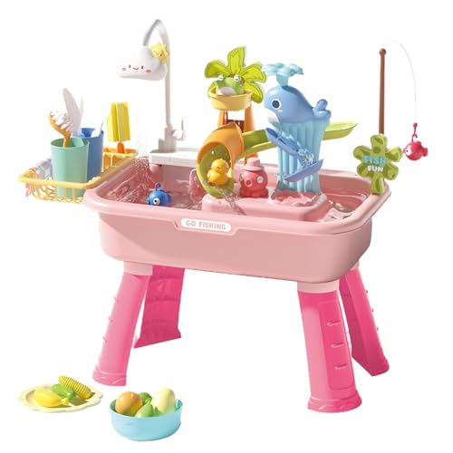 Jingmiger Baby Wasserspieltisch | Kinder Sand-Wasser-Tisch - Lernspielzeug Mit Realistischem Elektrischem Wasserhahn 4-in-1 Spüle Für Drinnen & Draußen Spielbereich Jingmiger Baby Wasserspieltisch | Kinder Sand-Wasser-Tisch - Lernspielzeug Mit Realistischem Elektrischem Wasserhahn 4-in-1 Spüle Für Drinnen & Draußen Spielbereich von Jingmiger