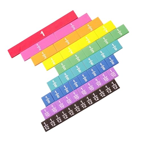 Jingmiger Fraktionskacheln für bunte Bruchfliesen – bunte Fraktionslehrbänder für die Schule, die Aktivität zu Hause, für Vorschule, Kindergarten von Jingmiger