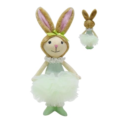 Jingmiger Plüschtier Osterhase, Plüschtier Osterhase aus Plüsch | Squishy niedlich und weich, Osterhase im Kleid – Plüschtier Hase aus Plüsch zum Kuscheln und Waschbar für den Osterurlaub von Jingmiger