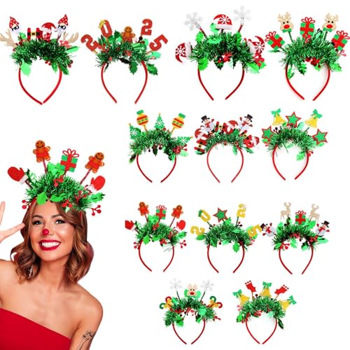 Jingmiger Weihnachts-Stirnbänder für Frauen, niedliche Weihnachts-Stirnbänder | Elastische Cartoon-Stirnbänder – 12 x niedliche Haar-Accessoires für Maskerade, Rollenspiele, Neujahr Jingmiger Weihnachts-Stirnbänder für Frauen, niedliche Weihnachts-Stirnbänder | Elastische Cartoon-Stirnbänder – 12 x niedliche Haar-Accessoires für Maskerade, Rollenspiele, Neujahr von Jingmiger