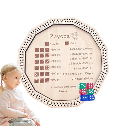 Jingmiger Würfeltablett, Familienwürfelbrett – Spielbrett aus Holz, tragbar, für Familienunterhaltung, Erwachsene, Haus, Reise, Partys von Jingmiger