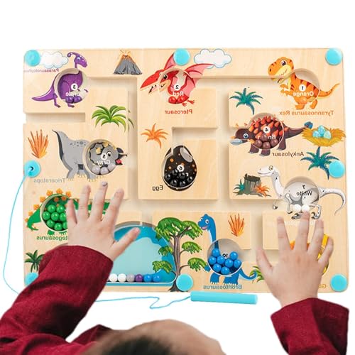 Magnetische Sortiertafel, magnetische Labyrinthtafel, magnetisches Sortiertafel, magnetisches Labyrinth mit Farben und Zahlen, magnetisches Spielzeug für Puzzlebrett aus Holz, Bildungsspielzeug von Jingmiger
