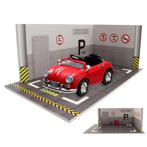 Parkgarage Display Spielzeug, Parkplatzmodell | Parkgaragen Modelle im Maßstab 1:24, Modell-Displaygarage, Parkszene, Miniaturgarage für Modelle von Jingmiger