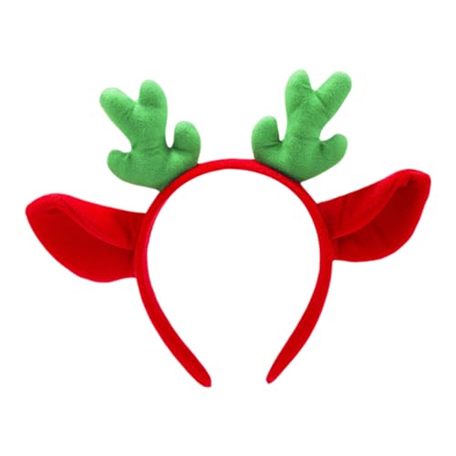 Plüsch-Hirschgeweih Stirnband, Weihnachtsgeweih Kopfbedeckung, Plüschtier-Cosplay-Party-Kopfbedeckung | Elchgeweih Tierohren-Stirnband für Weihnachtsmann-Weihnachtsfeiern von Jingmiger