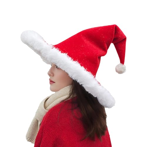 Roter Hexenhut, Weihnachtshexenhut – roter Weihnachtsmannhut für Weihnachten, Hexenhut, bequem, für Neujahr, Thanksgiving, Geburtstag, Osterfeiern von Jingmiger