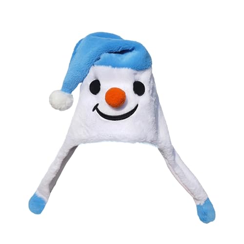 Weihnachtsmannhut aus Plüsch, lustig, Plüschmütze, Weihnachtsmütze, Schneemannmütze, Schneemannmütze, verstellbar, mit Kordel von Jingmiger