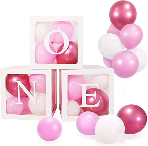 1.Geburtstag Ballon Box Dekoration für Mädchen, Jiosdo Geburtstag Boxen 'ONE' mit 24 Luftballon Deko 1. Geburtstag Mädchen, One Boxen Geburtstag Erster Geburtstag Mädchen Dekorationen Hintergrund 1.Geburtstag Ballon Box Dekoration für Mädchen, Jiosdo Geburtstag Boxen 'ONE' mit 24 Luftballon Deko 1. Geburtstag Mädchen, One Boxen Geburtstag Erster Geburtstag Mädchen Dekorationen Hintergrund von Jiosdo