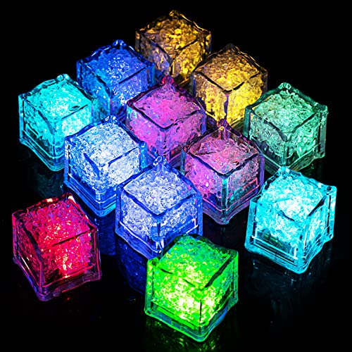 Jiosdo Badespielzeug Baby, 12Pcs LED Eiswürfel Badewannenspielzeug Baby, Badespielzeug Leuchtend, Light Up Wasserspielzeug Baby, Sensorik Spielzeug Badewanne Spielzeug Kinder von Jiosdo