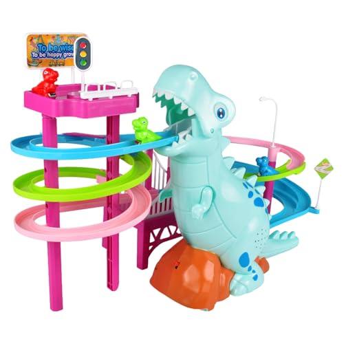 Dinosaurier Rutsche Dinosaurier Kletterrutsche mit Rennstrecke für Jungen und Mädchen Interaktive Musikspielzeug Spielzeugfiguren Bildungsspielzeug Kinder Geschenk von Jipersuo