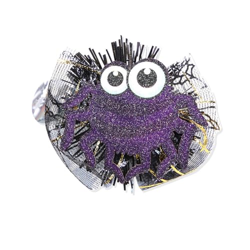 Halloween Hexenhut Haarspangen Erwachsene Kinder Festival Party Dekoration Kopfschmuck Fledermaus Kürbis Mesh Haarkarten Festival Kostüm Zubehör (Dunkelviolett, Einheitsgröße) von Jipersuo