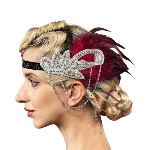 Jipersuo Damen-Kopfbedeckung, Feder-Kopfbedeckung, Party, Tanz, Nachmittagstee, Hochzeit, Kopfbedeckung, Karneval, Kostümzubehör (Einheitsgröße) von Jipersuo
