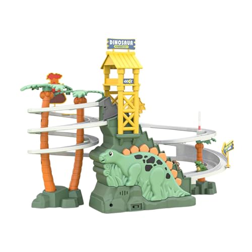 Jipersuo Dinosaurier Kletterrutsche mit Rennstrecke Musikspielzeug Interaktive Dinosaurier Spielzeugfiguren Bildungsspielzeug Kinder Geschenk (A) von Jipersuo