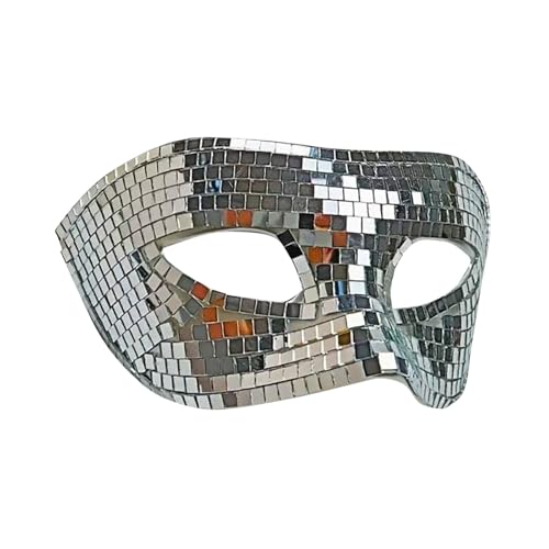 Jipersuo Disco Sparkling Mas K Disco Party Sparkling Cosplay (Silber, 20 x 17 cm) von Jipersuo