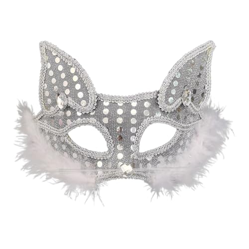 Jipersuo Festival für Karneval, Party, einzigartiges Design, Erwachsenengröße, für Kostüme, Veranstaltungen, lustige Masken (Silber, 20 x 15 cm) von Jipersuo