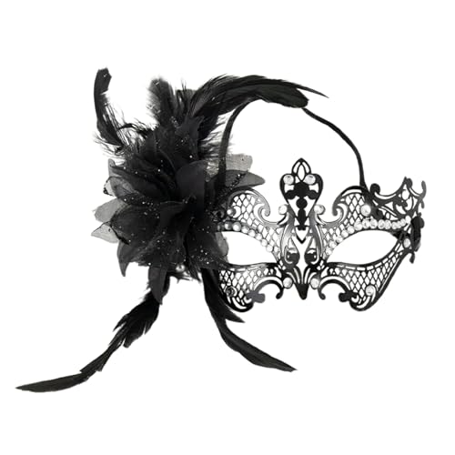 Jipersuo Filigrane Damen-Tiermasken mit Blumenmuster, perfekt für Maskerade, Party, Schwarz, 17 x 19 cm Jipersuo Filigrane Damen-Tiermasken mit Blumenmuster, perfekt für Maskerade, Party, Schwarz, 17 x 19 cm von Jipersuo