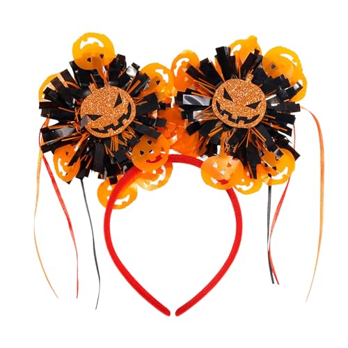 Jipersuo Halloween Bunte Streifen Quasten Kopfschmuck Festival Party Kostüm Party Kürbis Streifen Stirnband Partyzubehör (Orange, Einheitsgröße) von Jipersuo