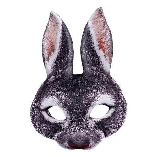 Jipersuo Halloween Ostern Karneval Party Make-up Kaninchen Tier Cartoon Party Dekoration (Schwarz, 26 cm) von Jipersuo