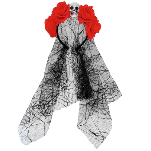 Jipersuo Halloween Rose Blume Stirnband Tag der Toten Kostüm Mexikanisch Gothic Skelett Spitze Kopfschmuck Verkleidung Cosplay Mädchen Kopfschmuck Hochzeit Zubehör Party Zubehör (Rot, Einheitsgröße) Jipersuo Halloween Rose Blume Stirnband Tag der Toten Kostüm Mexikanisch Gothic Skelett Spitze Kopfschmuck Verkleidung Cosplay Mädchen Kopfschmuck Hochzeit Zubehör Party Zubehör (Rot, Einheitsgröße) von Jipersuo