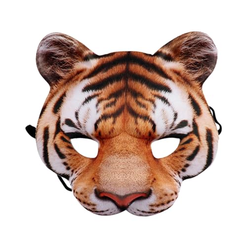 Jipersuo Oster-Party-Masken mit Tiger-Cartoon-Motiv, Orange, 18 cm Jipersuo Oster-Party-Masken mit Tiger-Cartoon-Motiv, Orange, 18 cm von Jipersuo